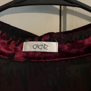 Velvet Cache Top, Color: Wine/Black